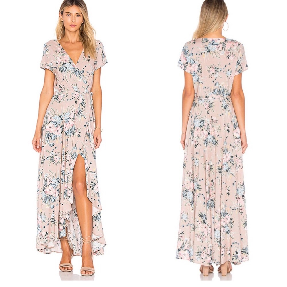 Auguste the Label - Scarlett Blush Floral Wrap Maxi Dress - size 6